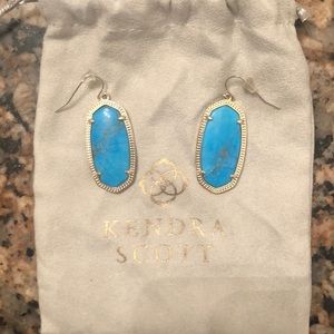 Kendra Scott Elle Drop Turquoise Magnesite Silver